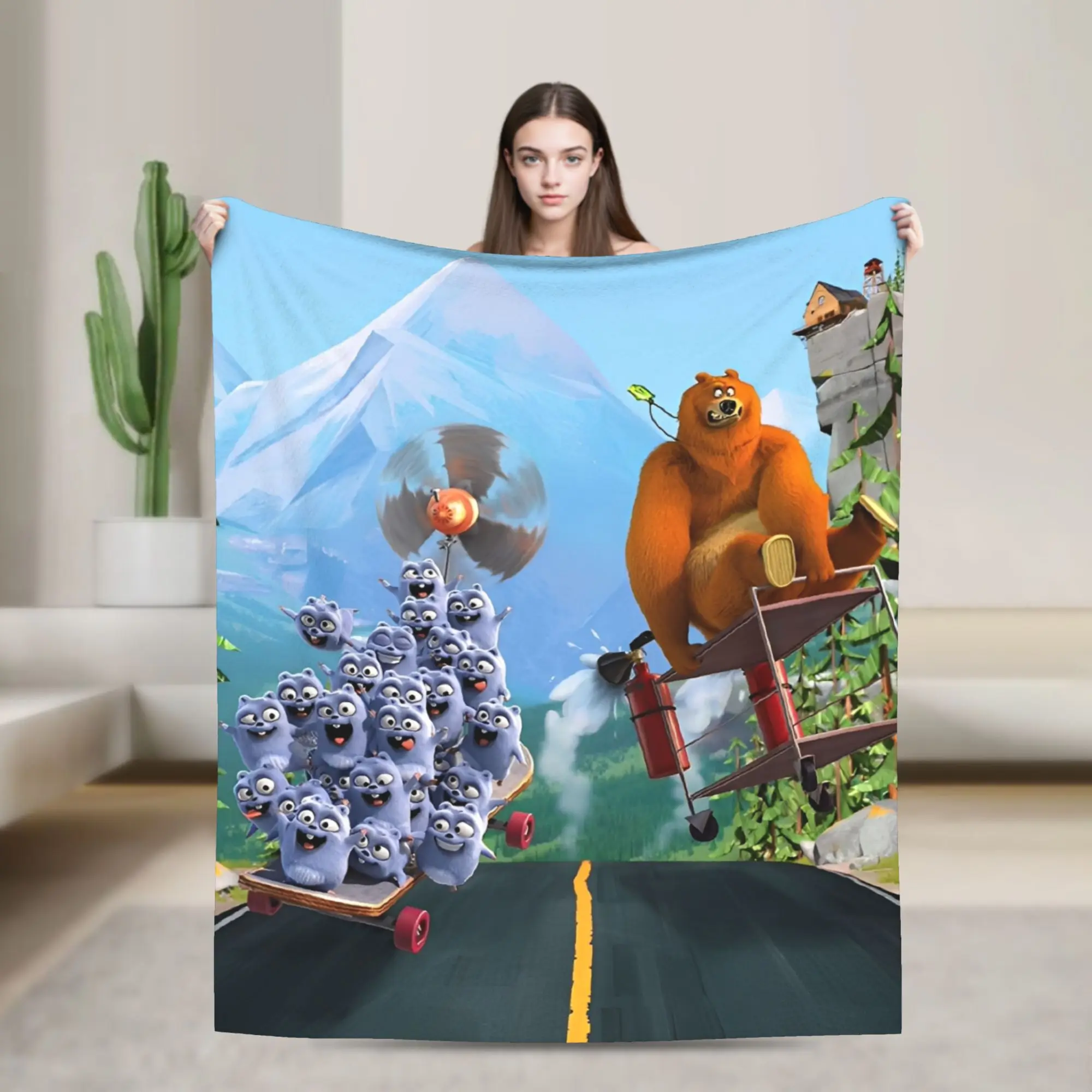Grizzly and Lemmings Blankets Discovering Arctic Relationships Flannel Awesome Warm Throw Blankets for Home Decoration,