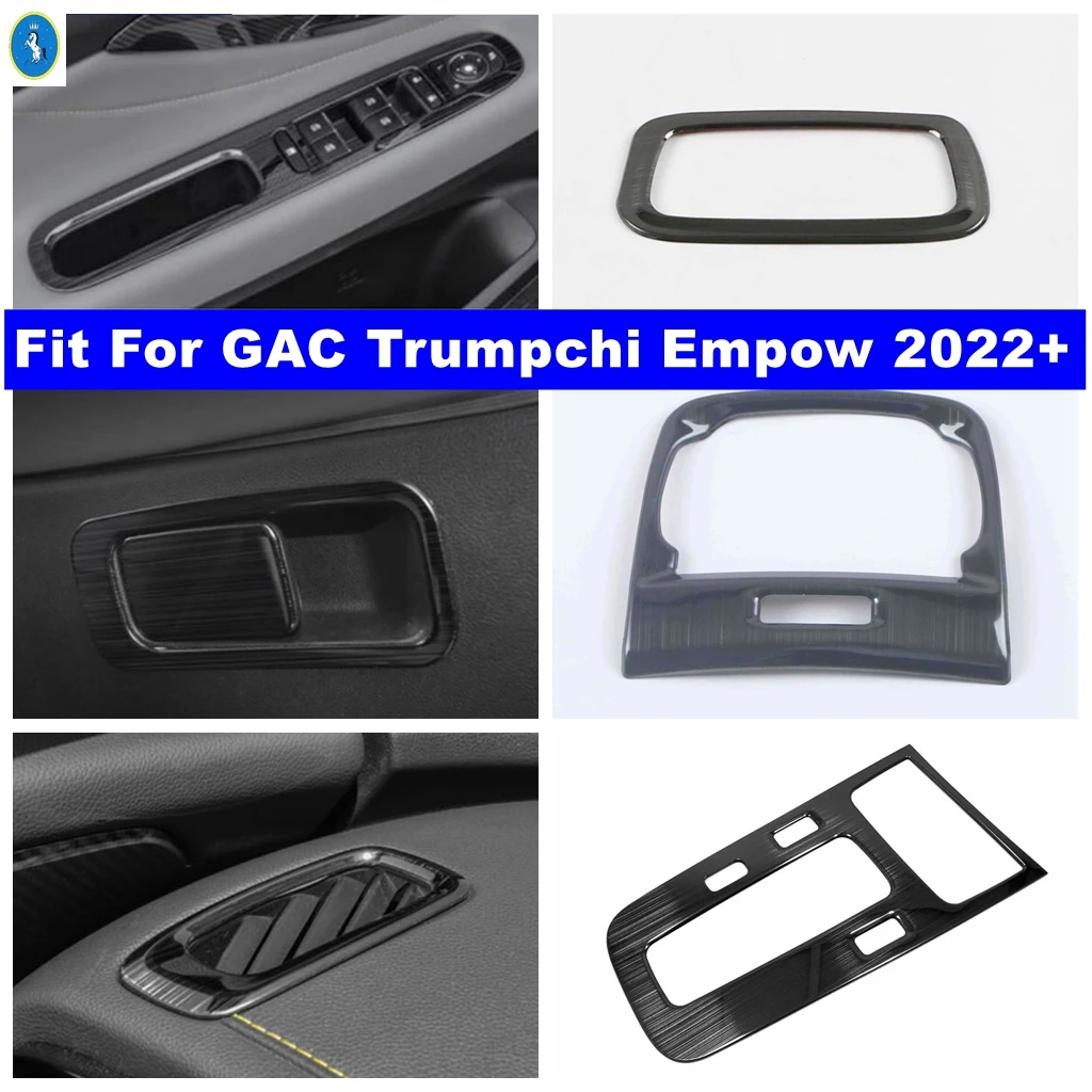 

Black Brushed Window Lift / Rear Box AC Air Outlet / Glove Box Sequins Cover Trim Accessories For GAC Trumpchi Empow 2022 - 2024