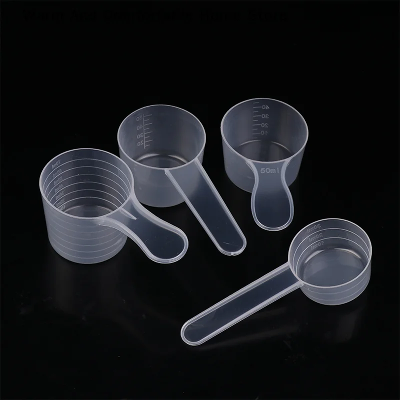【SE】10Pcs/set Measuring Spoons With Scale 30/50/60/70ml Transparent Plastic Milk Powder Spoon Kitchen Baking Measuring Cups