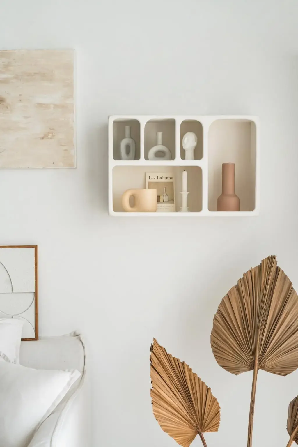 Armoire de Rangement Rectangulaire, Géométrique, Nordique, Blanc, Simple, Salon