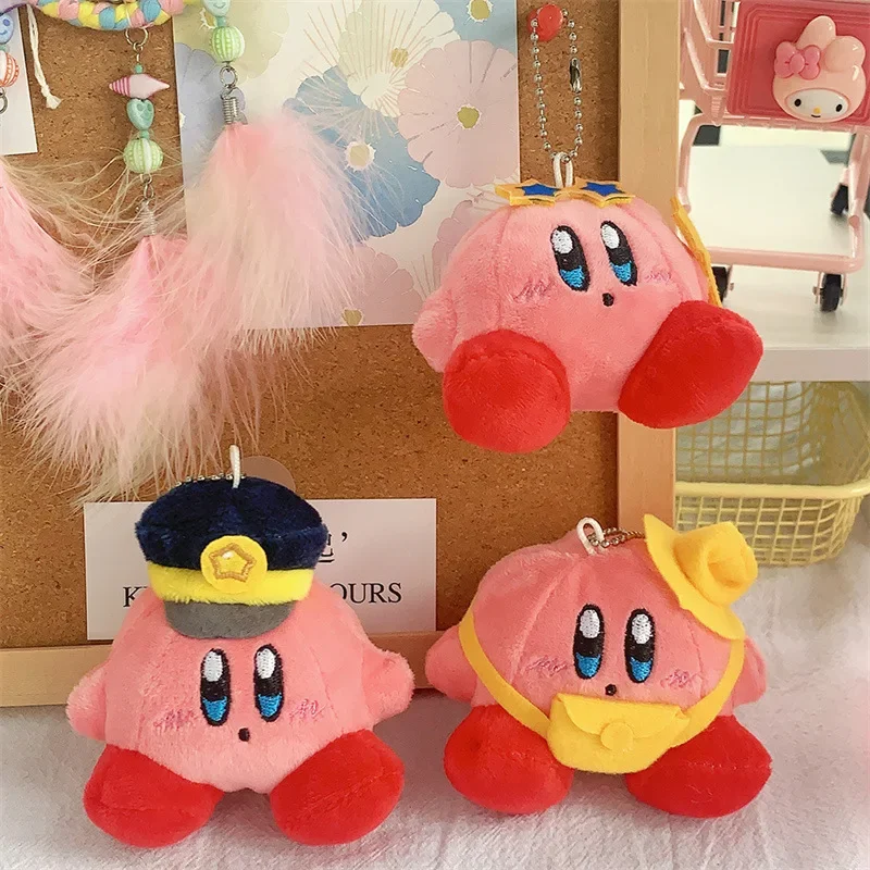 Kirby Anime Plush Dolls Cartoon Backpack Peluches Pendant Kawaii Stuffed Animal Toys Keychain Bag Decoration for Kids Girls Gift