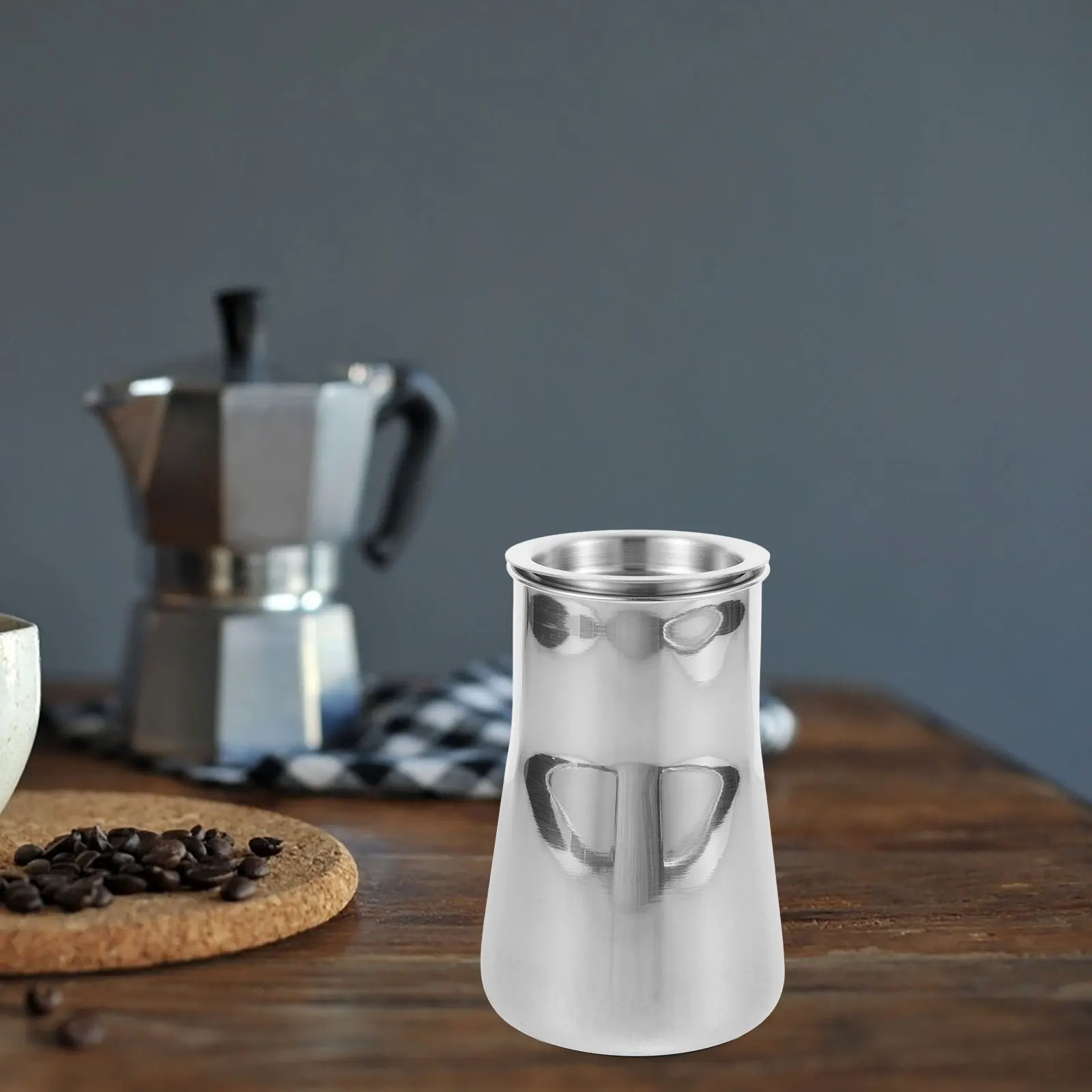 

Coffee Grounds Filter Stainless Steel Espresso Dosing Cup Powdered Sugar Sifter Flour Shaker Small Sieve for Machine
