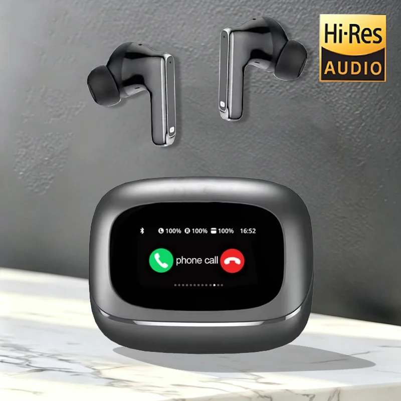 XGSHOW Tour Pro6 Bluetooth 6.0 Earphones LCD Full Color Screen 2026 New In Ear ANC Noise Reduction Ultra Long Endurance Earbuds