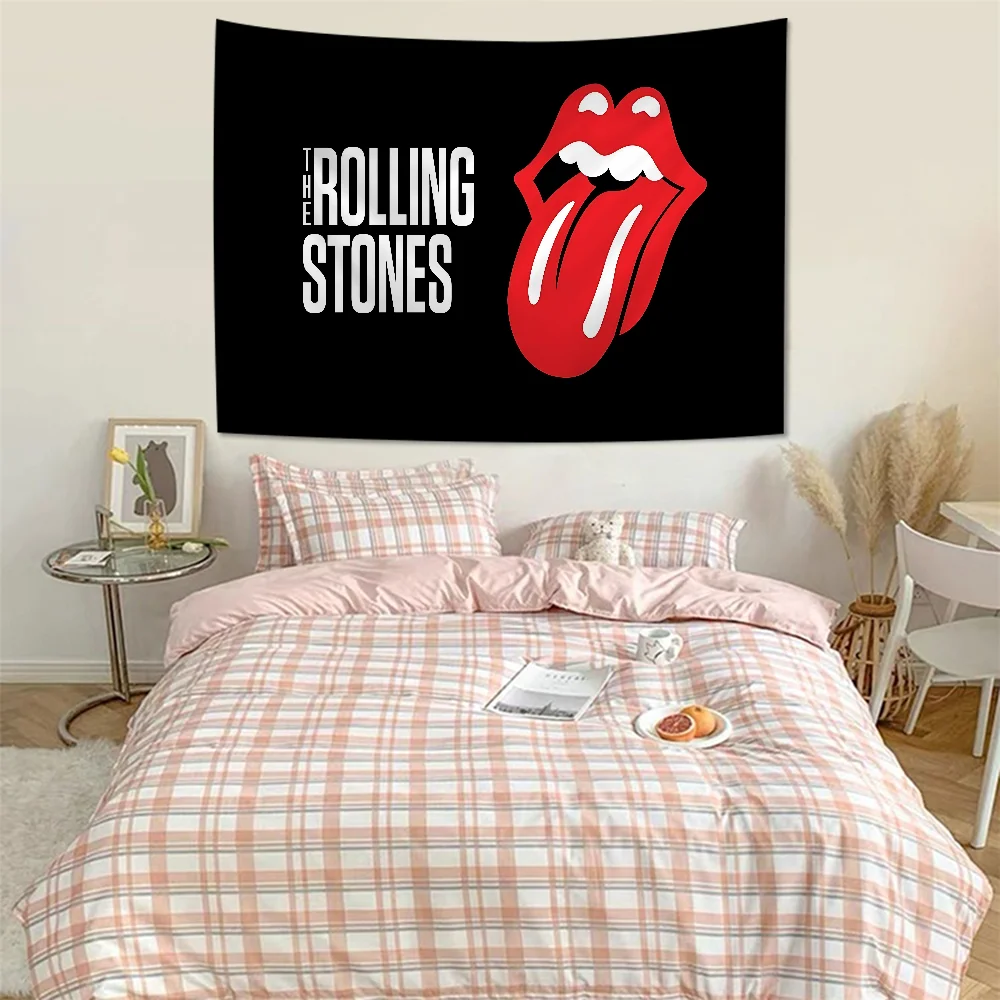 R-Rollings S-Stones Band Printed Large Wall Tapestry Cheap Hippie Wall Hanging Bohemian Wall Tapestries Mandala Home Decor