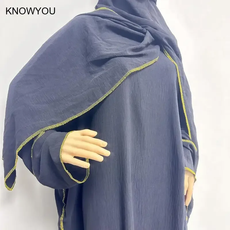 2ピース フード付きヒジャブ礼拝用ドレス アバヤ サウジアラビア風衣装 ラマダン ムスリムローブドレス イスラム教徒の服 ロングマキシドレス