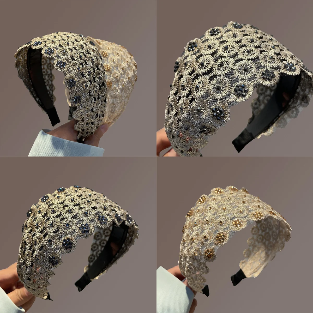 

Luxury Rhinestone Headband Wide Crystal Hair Hoop Elegant Versatile Design for Women Formal Events Daily Wear Hair Accessories