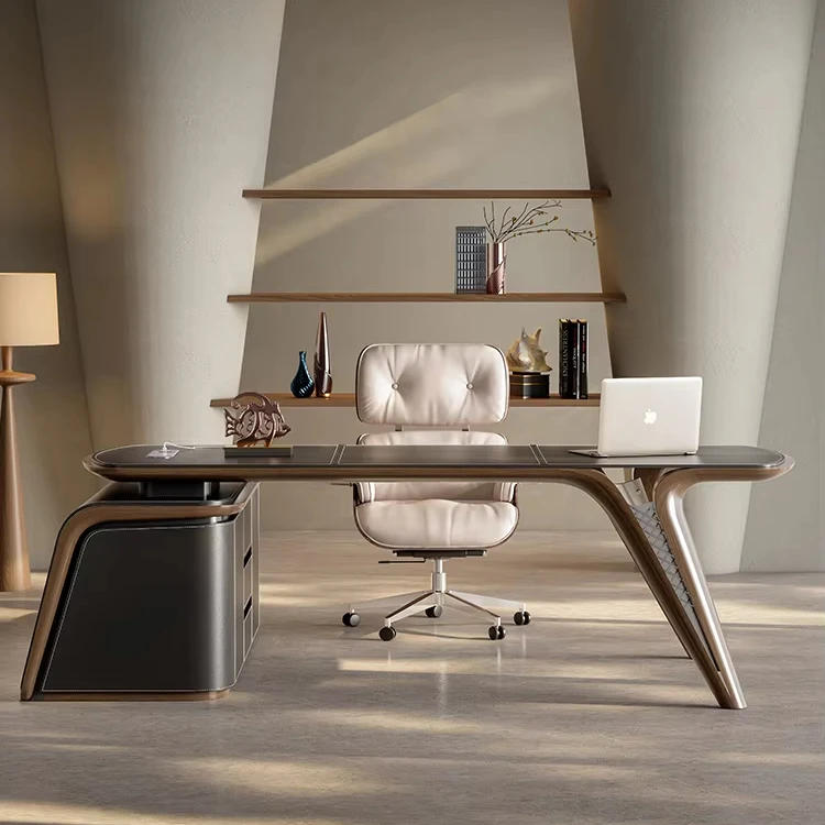 xx-High-end Light Luxury Leather & MDF Durable Modern Executive Computer Desk for Office Boardroom Meeting Table*