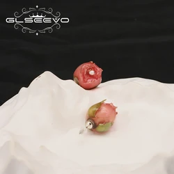 GLSEEVO Rose Flowers Natural Pearls Earrings For Women Romantic Earrings 2022 Luxury Charm Trend Jewelry Bridesmaid Gifts