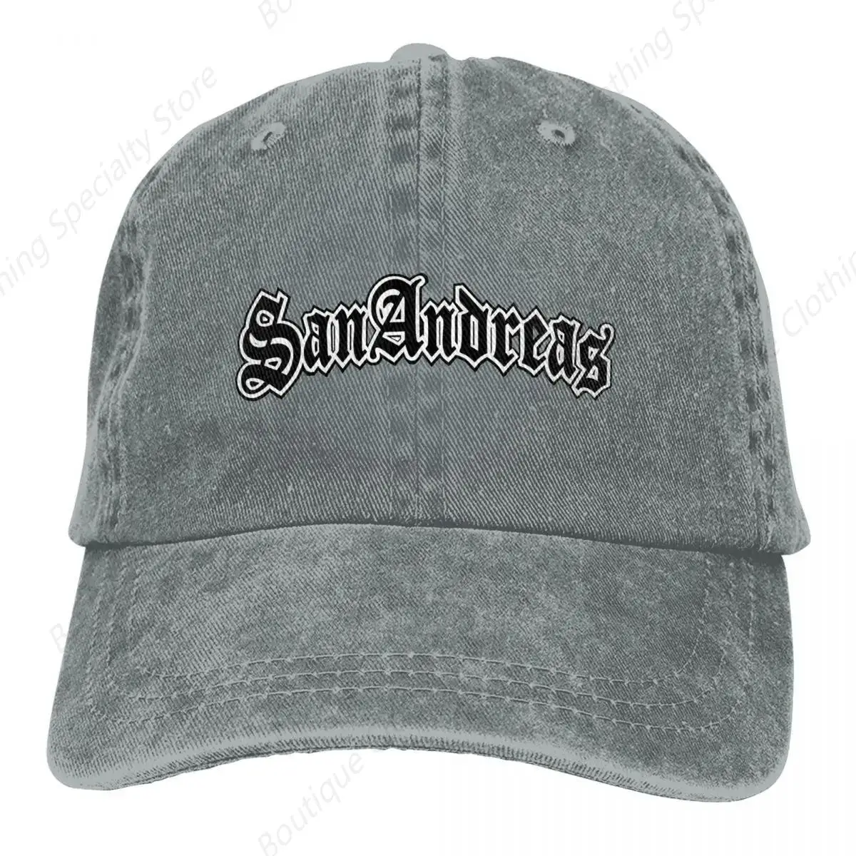 Classic GTA San Andreas Logo Baseball Cap Unisex Style Distressed Denim Sun Cap Outdoor Running Golf Adjustable Caps Hat