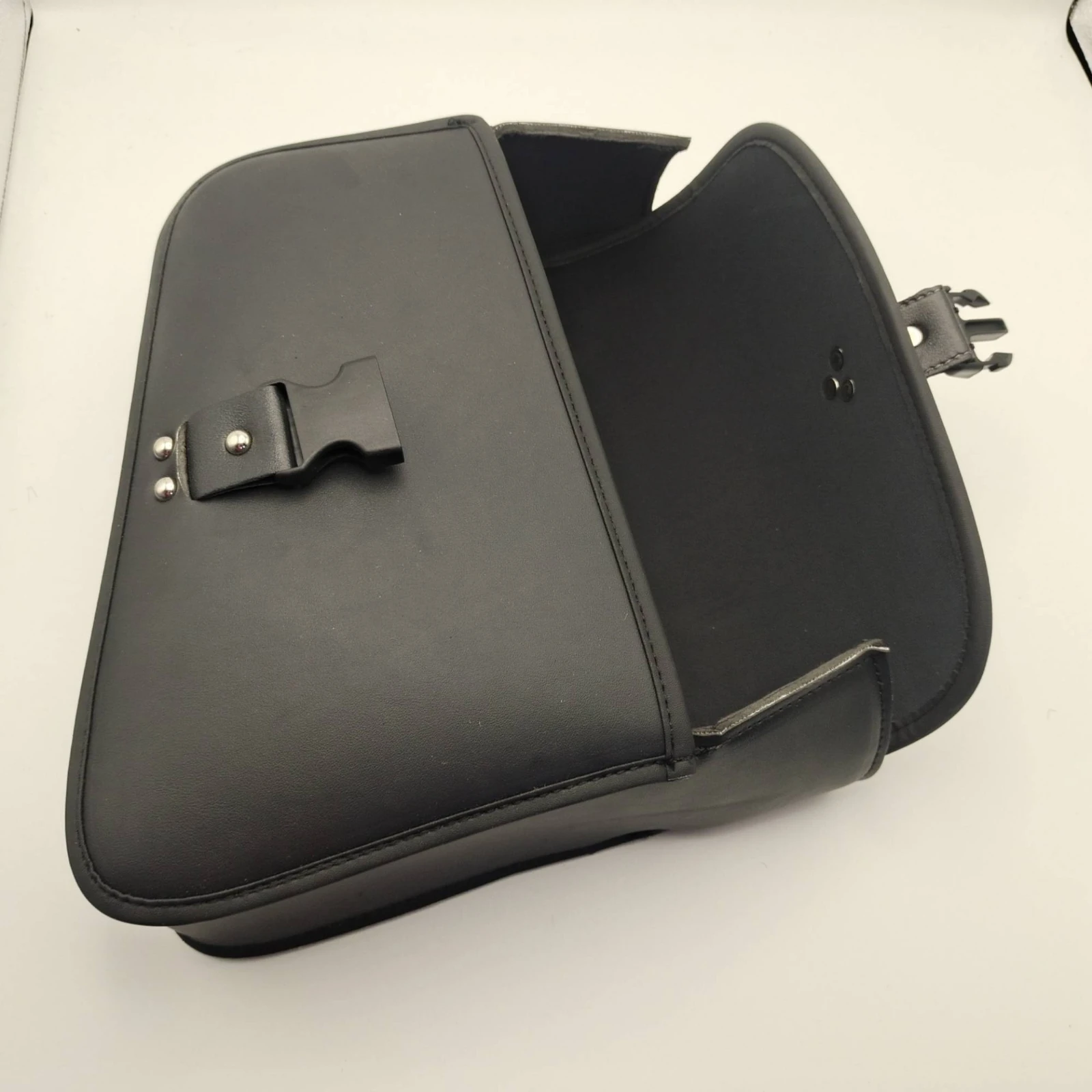 Storage Bag Compact PU Leather Motorcycle Side Storage Bag Saddlebag Shape-Retaining for Commuting, Weekend Rides