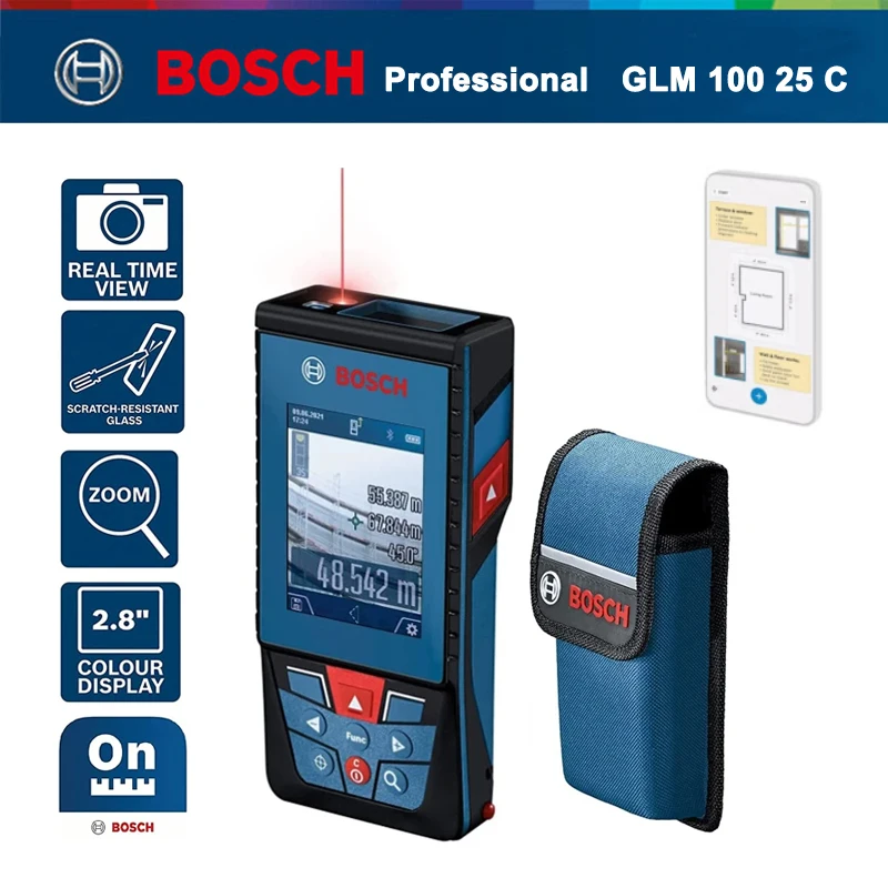 Bosch GLM 100-25 C Laser Measure glm 100 25c Rangefinder Precis Laser 100M distance meter Professional Measuring Instrument