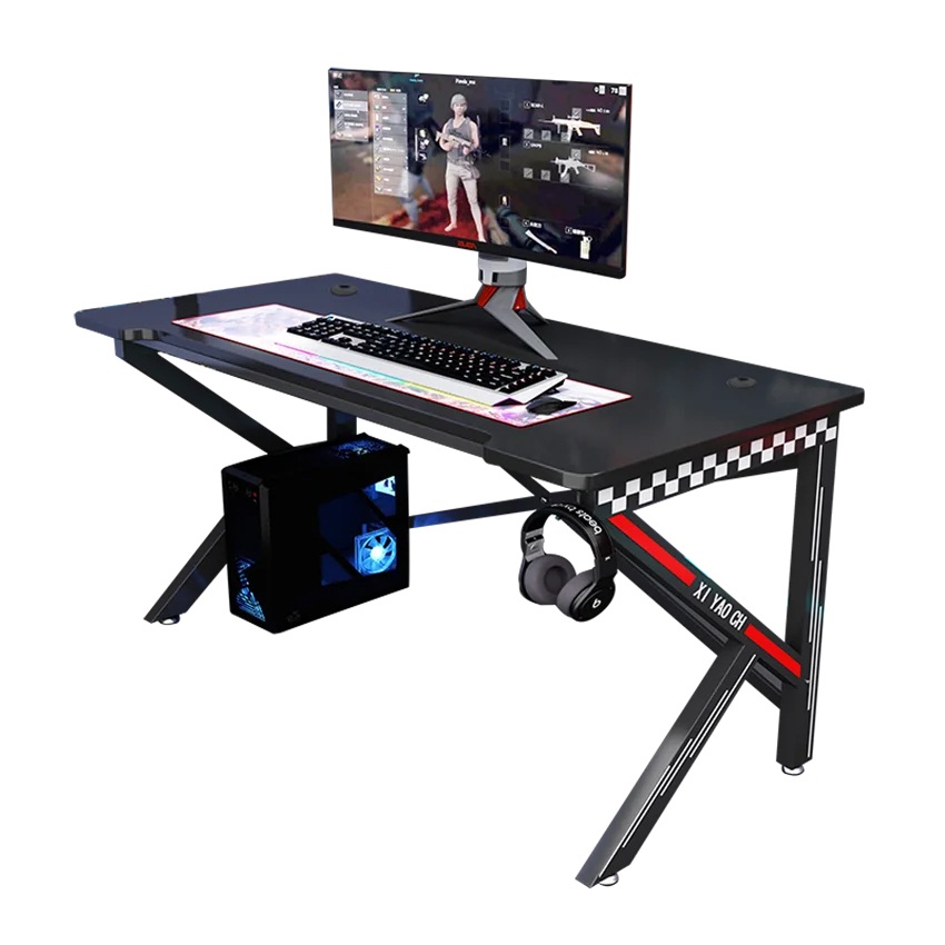 Computer Desks Gaming Large Table Triangular Fixation Home Desktop Gamer Desk E-sports Table Black Computer Desk 60x80 60X100cm