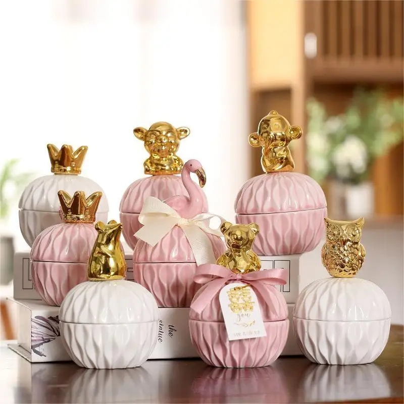 1PCS Empty Ceramic Jars for Candles Glass for Scented Candle Making Kit Wholesale Luxury Container Candy Container