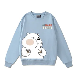 We Bare Bears cartoon hoodie fashion trend hoodie women's round neck top couple's loose casual round neck hoodie