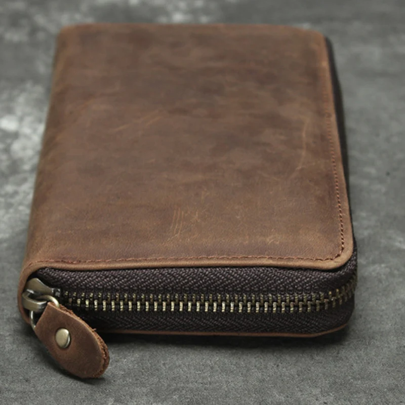 Money Clip Men Genuine Leather Cowhide Wallet Multi Card Case Tickets Holder Pouch Bag Keep Cards Vintage Brown Wallets