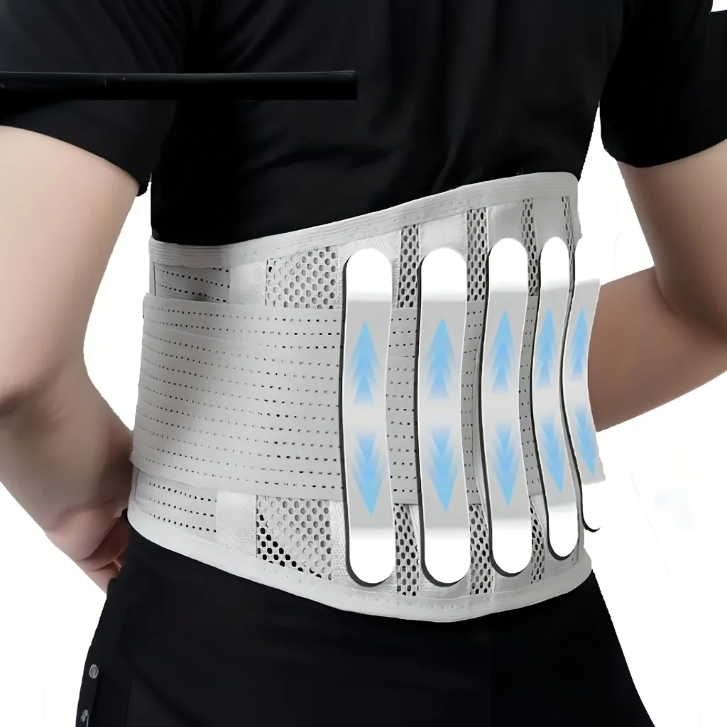 5 Reinforced Compression Waist Support Beltm,Elastic Compression with Breathable Mesh Back Support -for Standing,Working