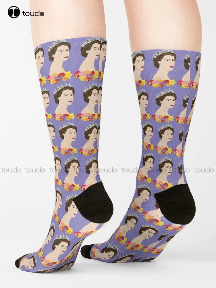 Queen Elizabeth Ii Socks Mens Funny Socks 360° Digital Print Custom Gift Christmas New Year Gift Unisex Adult Halloween New Art