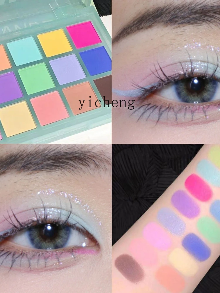 Yy Macaron Eye Shadow Plate Color Multicolor Play Makeup Low Saturation European and American Makeup Palette Pink