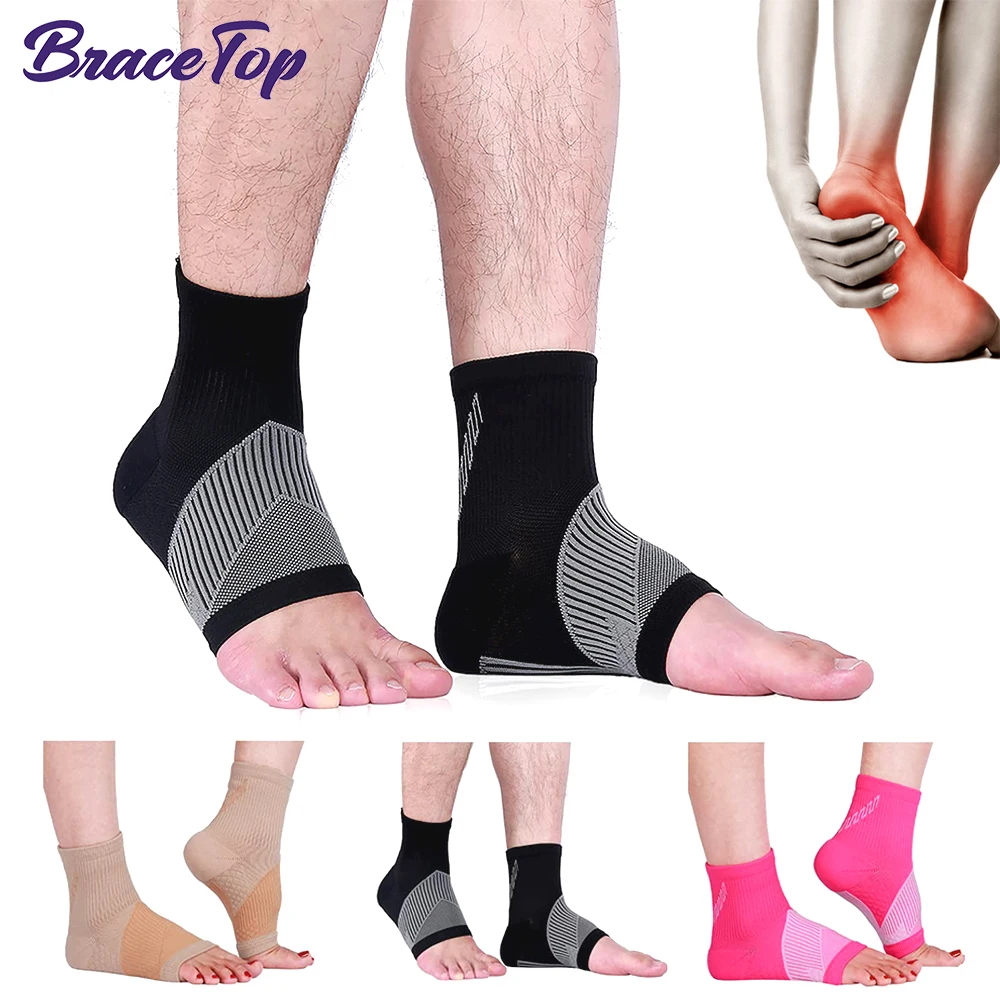 2PCS Ankle Brace Compression Sleeve Plantar Fasciitis Socks with Foot Arch Support Relieves Achilles Tendonitis,Heel Pain Relief