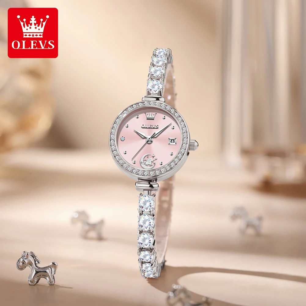 OLEVS Brand Luxury Imported movement Quartz Watch Women Fashion Simple Jewellery Bracelet Watches Waterproof Date Wristwatches