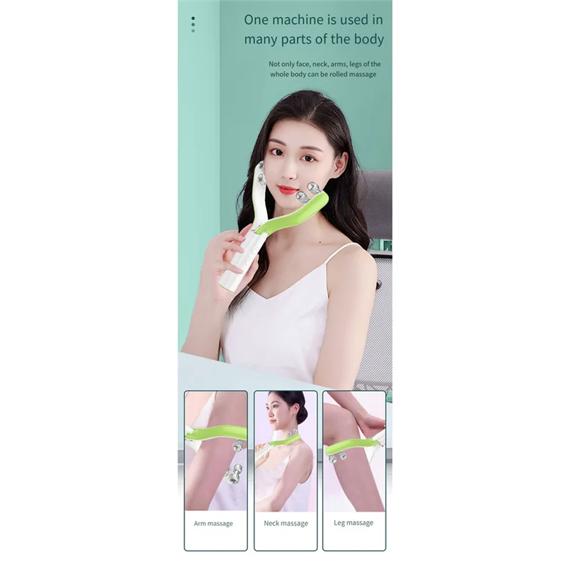 ABKR-EMS Microcurrent Roller Face-Slimming Artifact V-Face Beauty Facial Massager For Firming And Lifting The Face