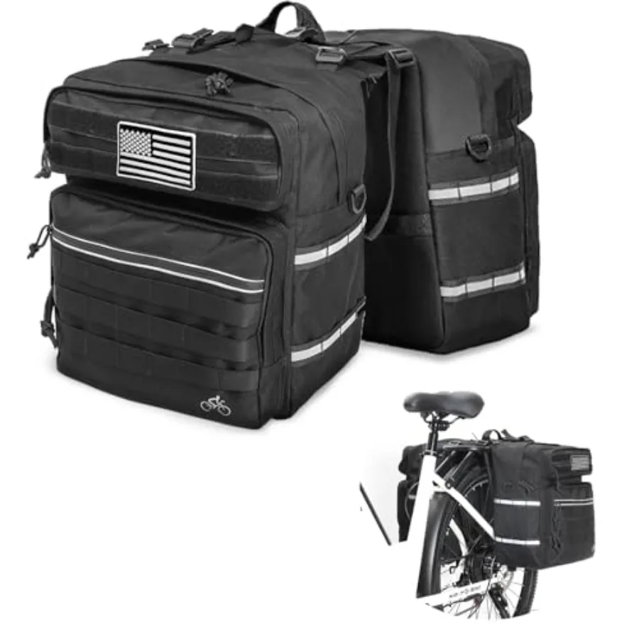 

Велосипедные сумки-баулы 50 л для заднего багажника с водонепроницаемым чехлом от дождя, сумки для электровелосипедов, сумки на багажник, седельные сумки для велосипеда