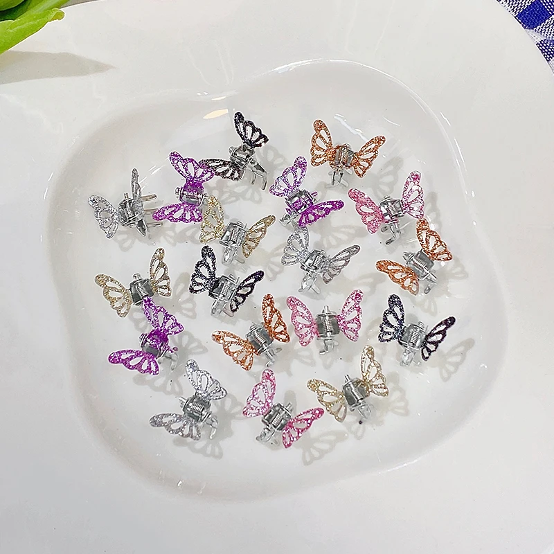 10pcs/set Women Girls Cute Butterfly Shape Small Hair Claws Ponytail Sweet Decorate Hair Clips Hairpins Fashion Hair Accessories