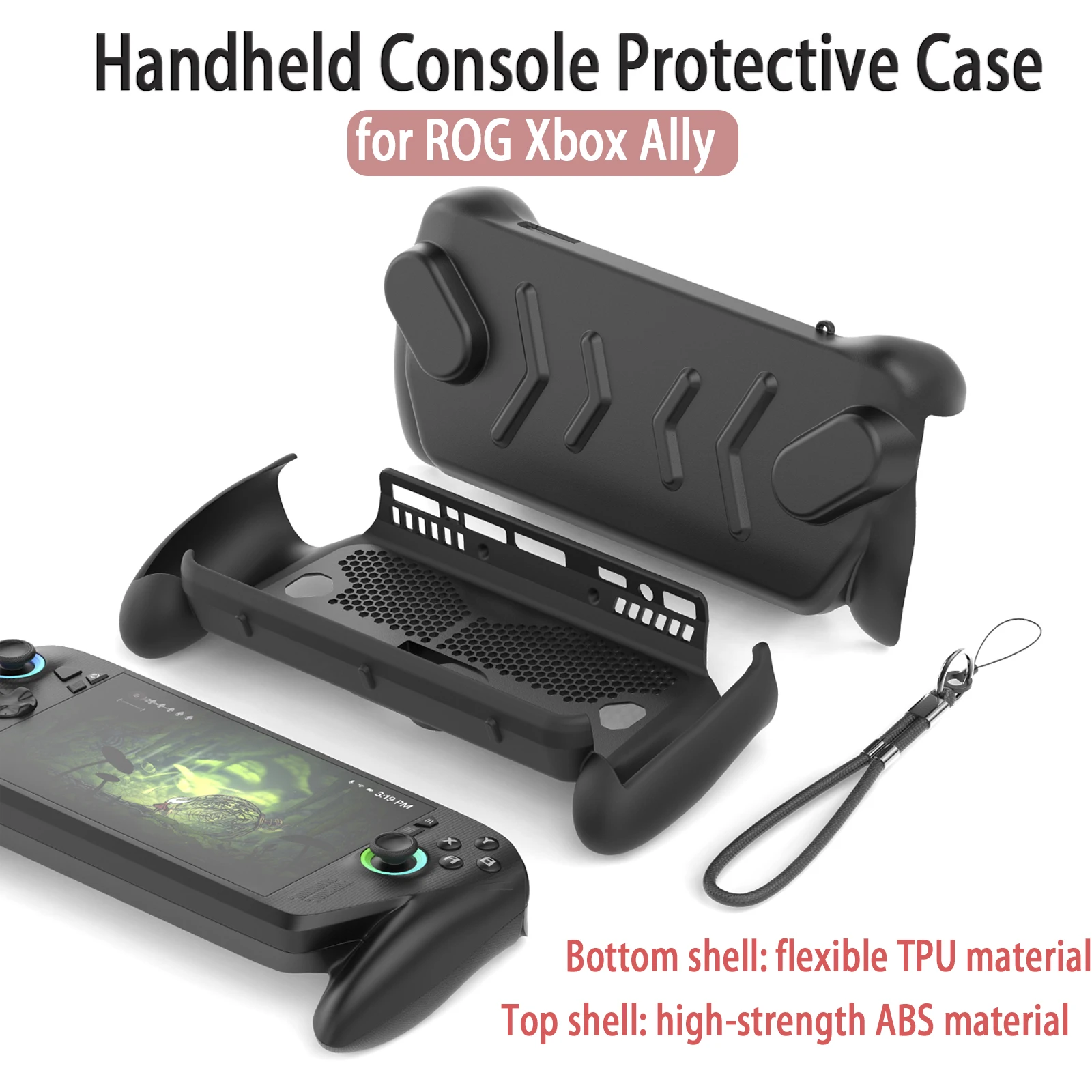 Full-Protection TPU Case with Desktop Stand for ROG Ally & Xbox Handheld (Bottom Shell Integrated Stand)