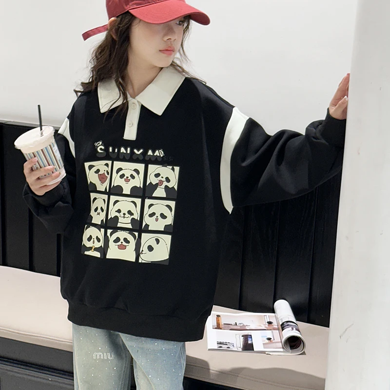 Girl's Sweatshirt - Spring & Autumn Kids' Long Sleeve Springwear for Medium to Large Sizes with Trendy Cartoon Designs
