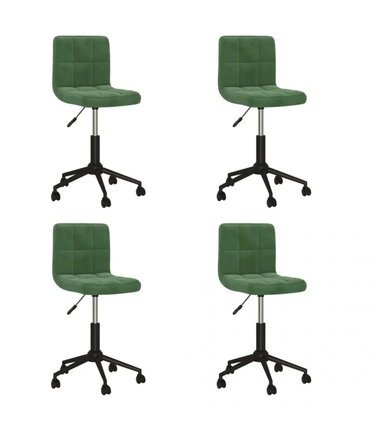 Dining chairs rotating dining chairs 4 units dark green velvet