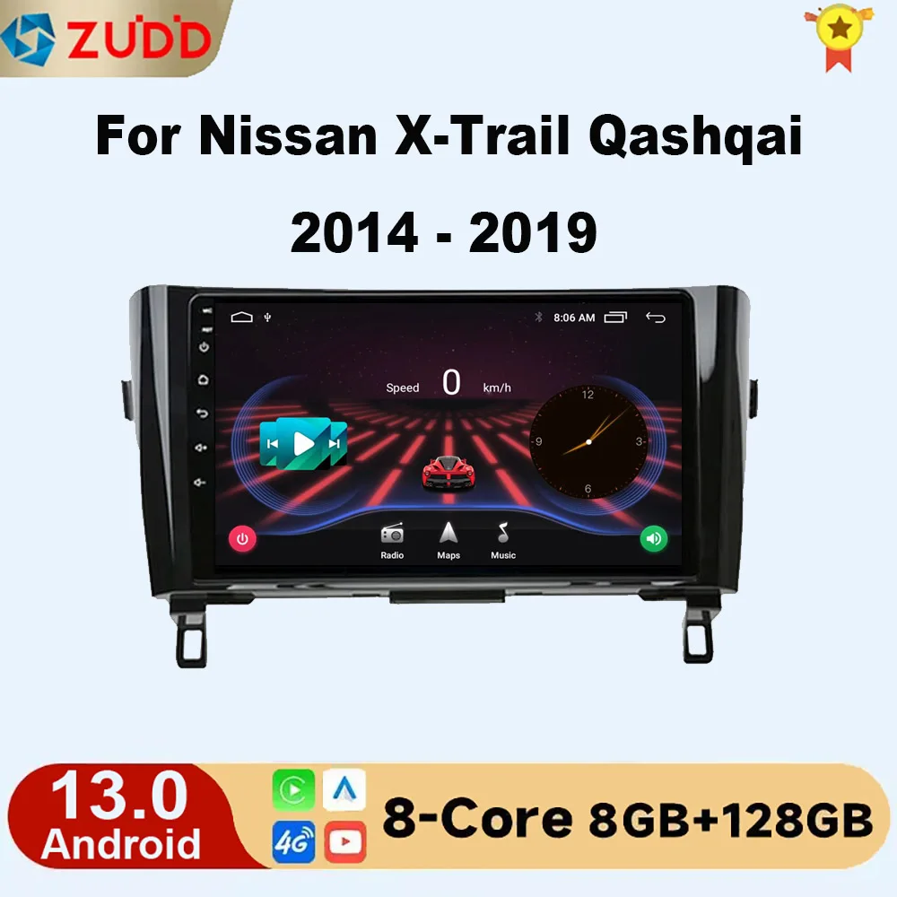 

Android 13 For Nissan X-Trail Qashqai 2 J1T32 Qashqai J10 J11 2014 2015 2016 2017 2018 2019 GPS CARPLAY Car radio Dual lens