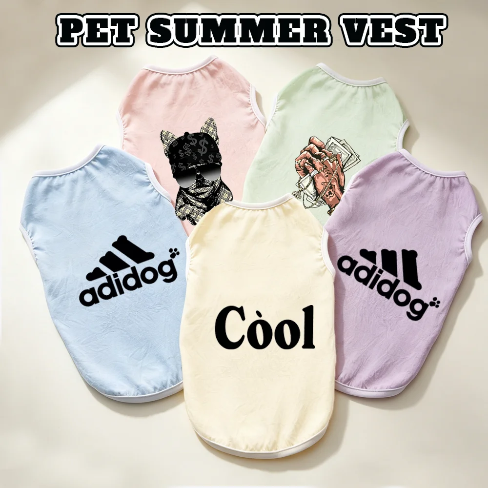 Pet Summer Breathable Vest Cat & Dog  Lightweight Comfortable Clothes Fashionable Outfit For Chihuahua French Bulldog Cat