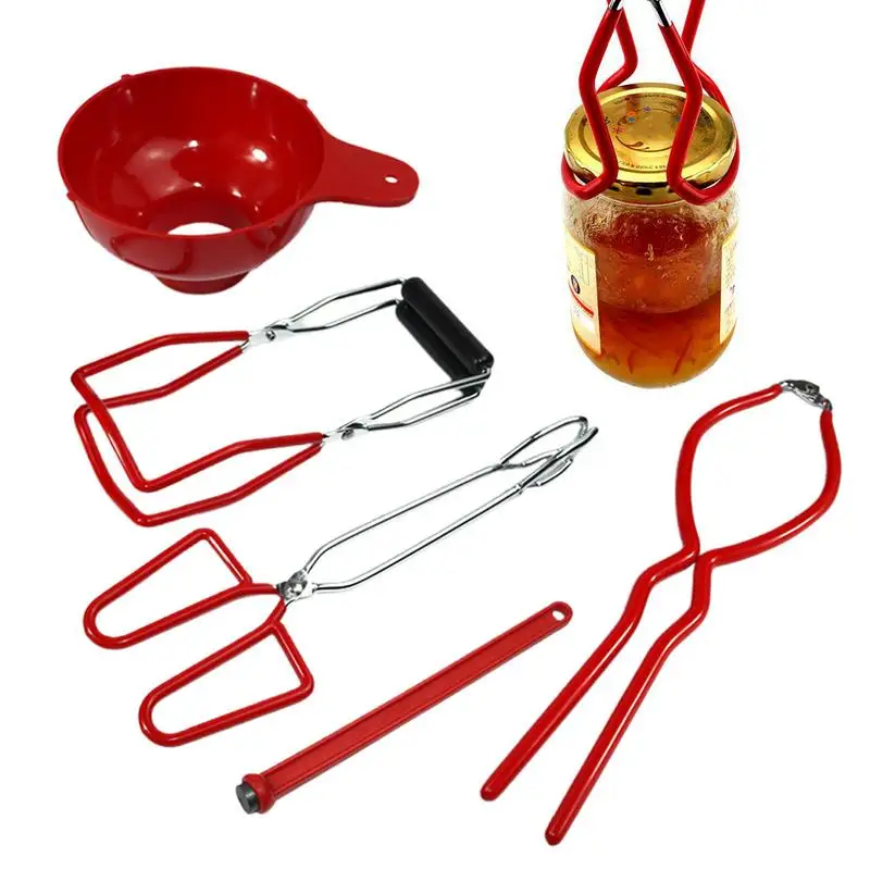 5 Pieces Canning Kit Tools Smooth Hinge Kitchen Tools for Most Sizes of Canning Jars Jelly Jars Canning Set for Beginner Kitchen