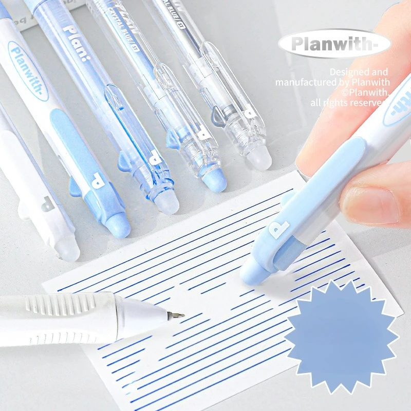 Planwith 3 Teile/satz Löschbaren Gel Stift Schreibwaren Student Schule Acsesories Stift 0,5mm Kristall Blau Tinte Seite Drücken Schreiben liefert – Detail 1