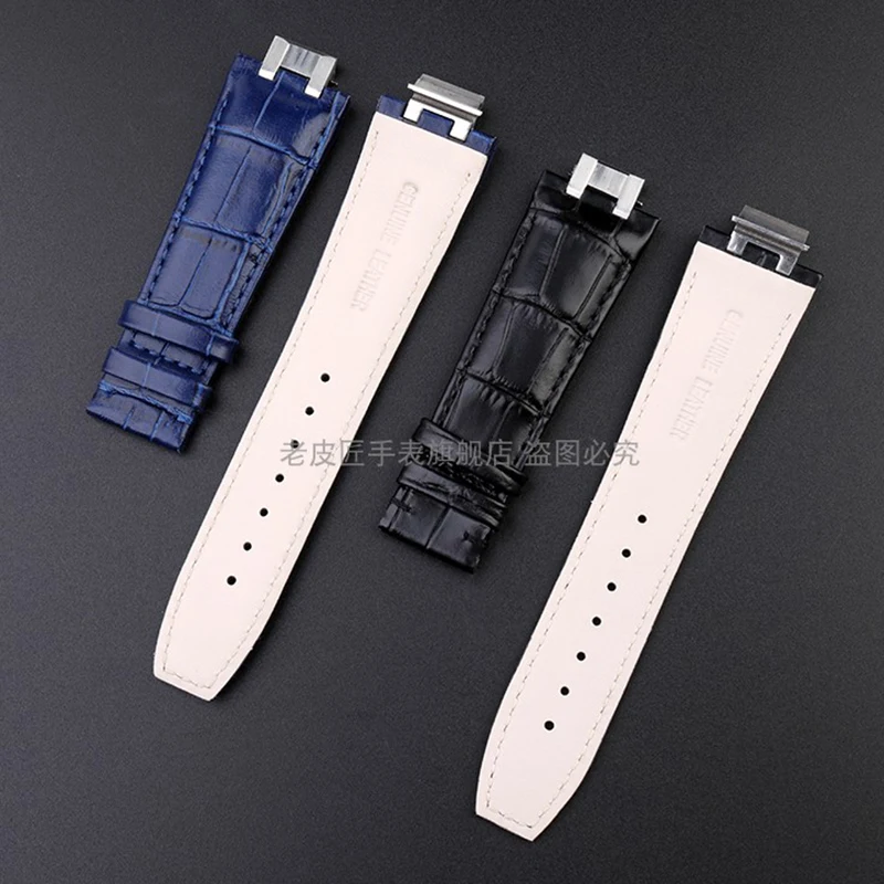 For MAURICE LACROIX AIKON Series AI6008 AI6058 AI6038 Genuine Leather Cowhide Nylon Watch Strap with Steel End Link Watchband