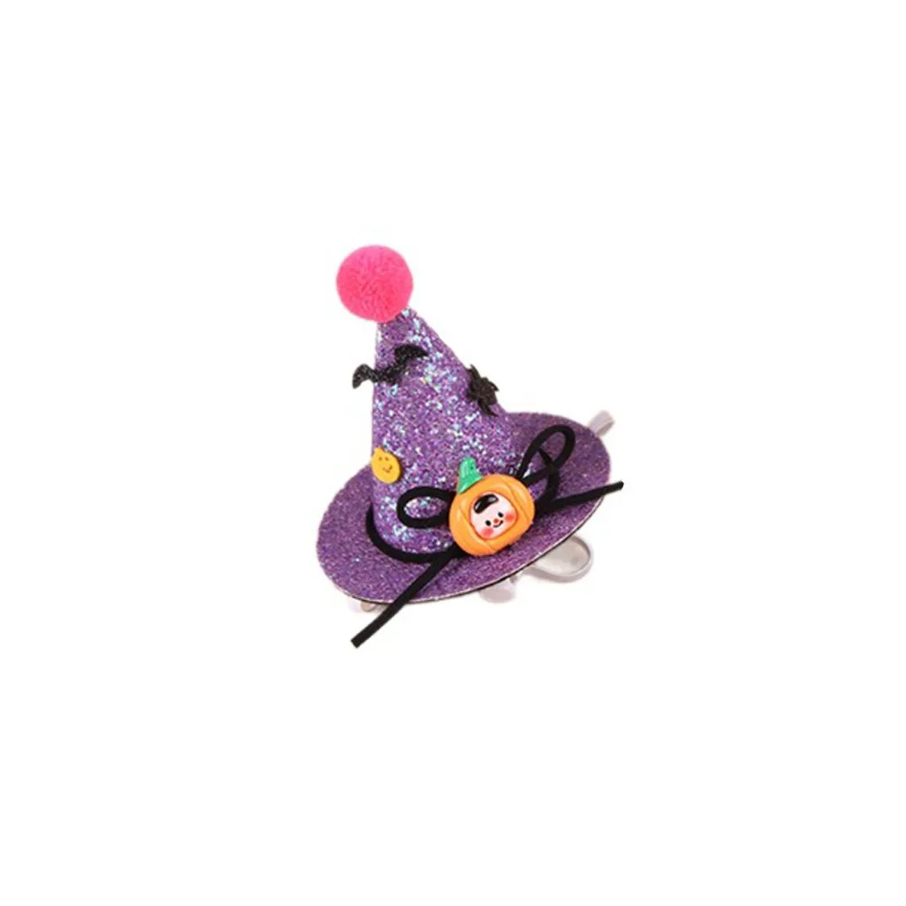 

Adorable Adjustable Pet Halloween Hat Comfortable Stylish Pointed Pet Hat Glitter Pumpkin Pet Hat Cosplay Party