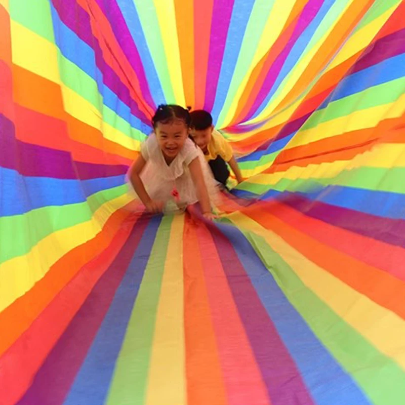 Rainbow Sensory Play Tunnel giochi ad ostacoli per bambini per divertimento all'aperto attività per l'asilo Juguetes Deportivos Para nisenos