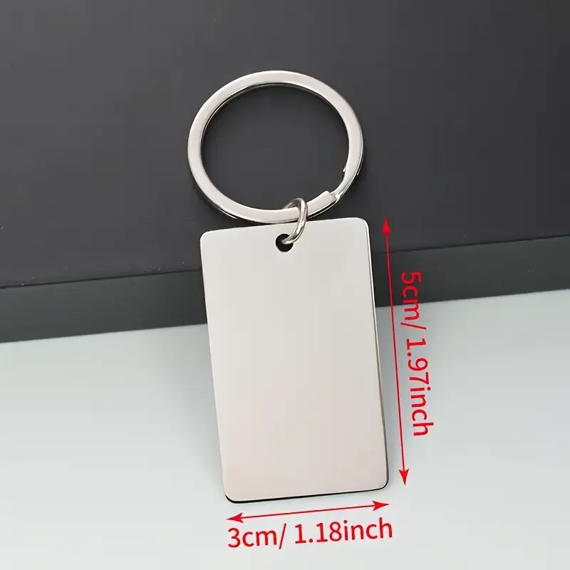Personalizowany brelok laserowy, dwustronny brelok ze stali nierdzewnej z możliwością personalizacji, grawerowanie laserowe, prezent DIY z możliwością personalizacji