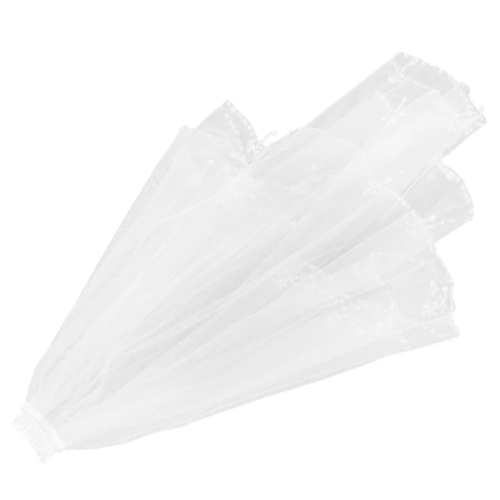Beaded Pearl Bridal Veil Short Length Sparkling Light-Catching Design Elegant Wedding Headwear for Women Bride Costume