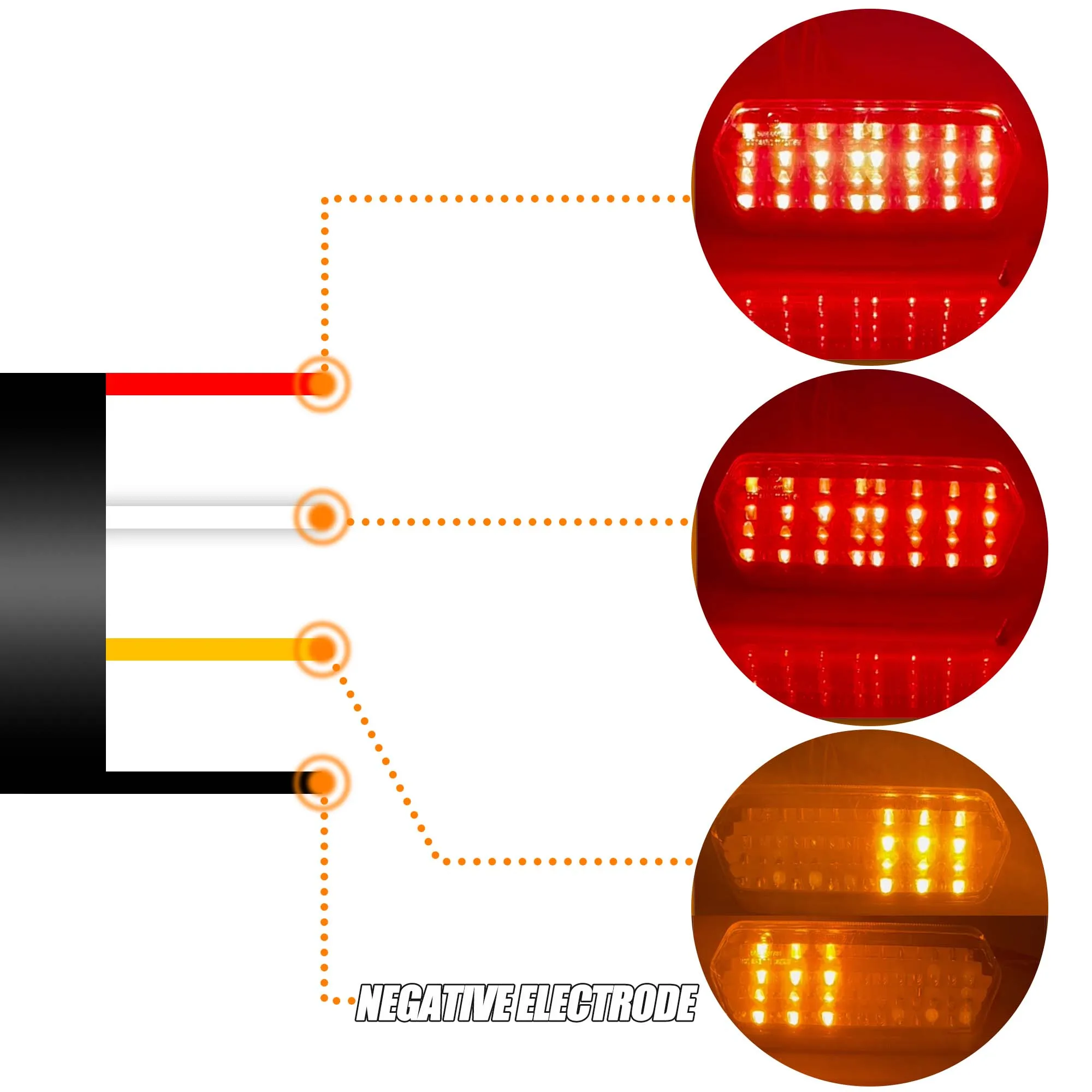 Motorcycle Rear Light LED Tail Light Turn Signal 12V For Honda MSX Grom 125 CBR 650F CTX 700N Stop Brake Lamp Street Motor view 6