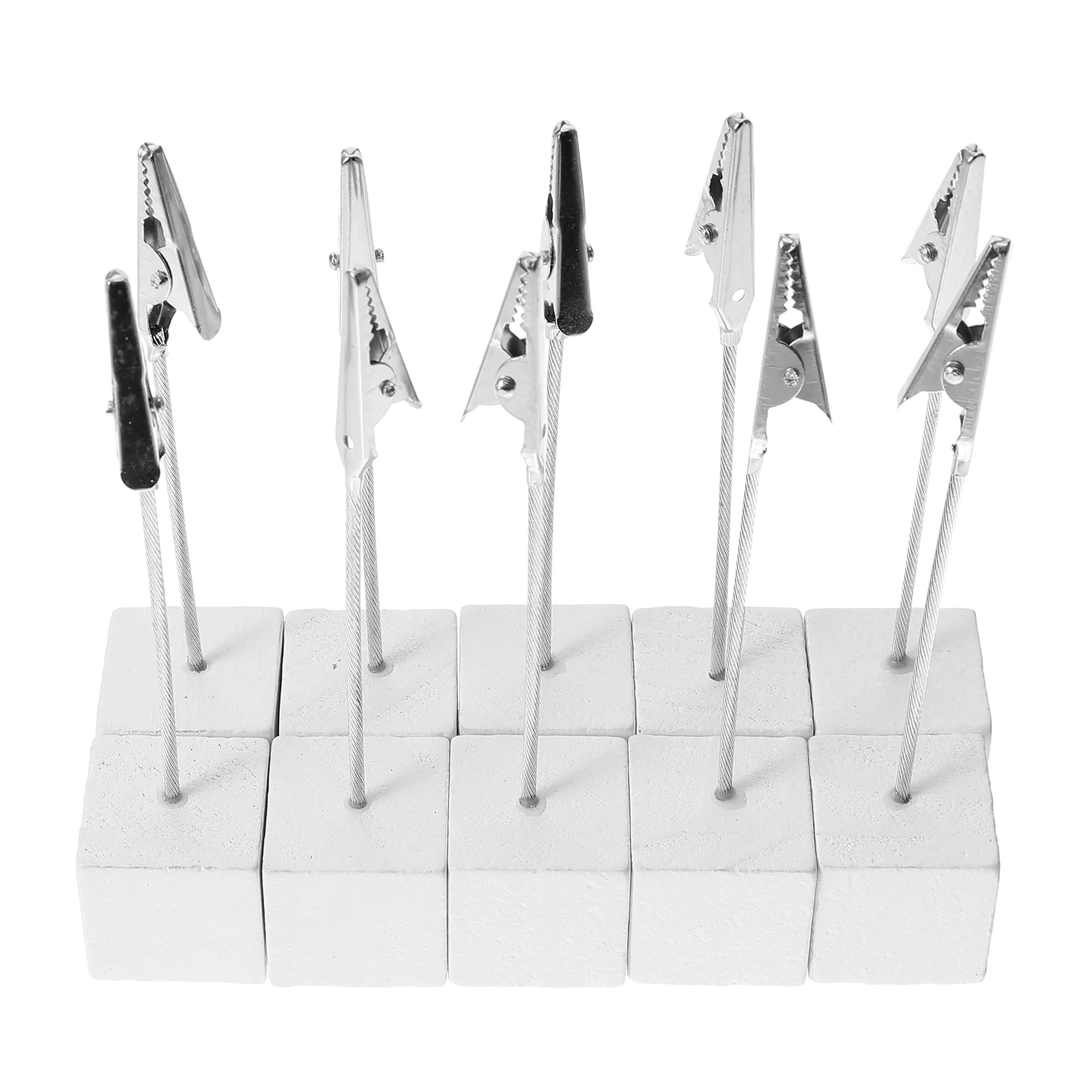 

NUOLUX 10pcs Cube Base Memo Photo Holder Paper Note Clip (White) Memo holder Photo clip Paper clip