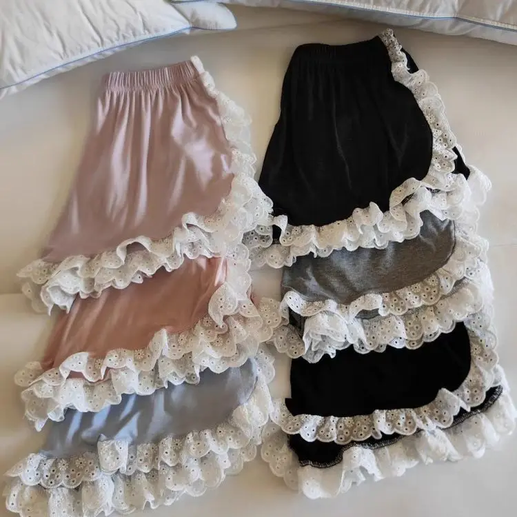 

Women's Summer Lace Underwear Female Thin Soft Knickers In Loose Safety Pants Lady Ice Silk Comfort Home Shorts