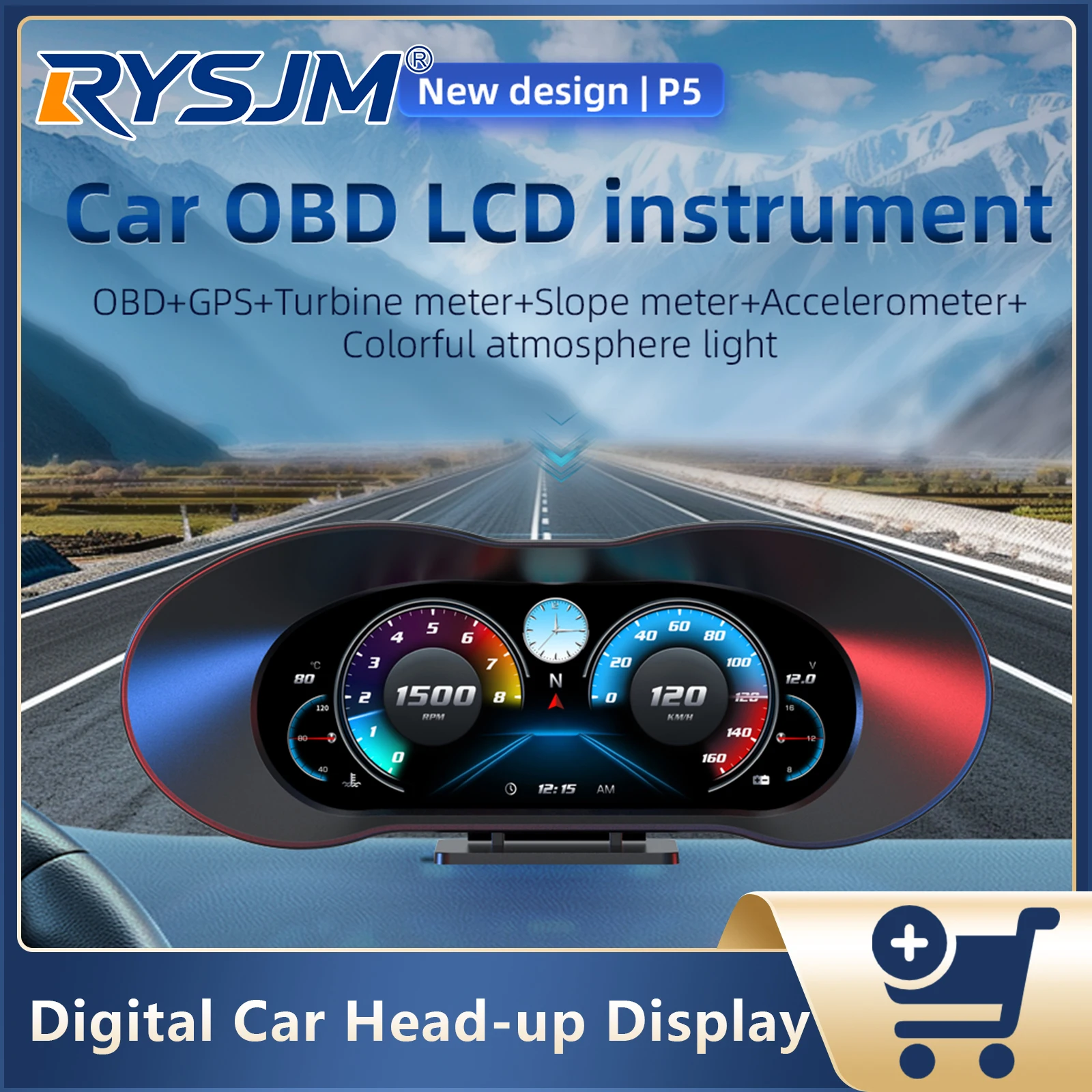 

Автомобильный OBD-датчик угла наклона, проекционный дисплей, GPS-бортовой компьютер, измеритель скорости, температуры воды, напряжения, ЖК-дисплей, автомобильный приборный комплекс