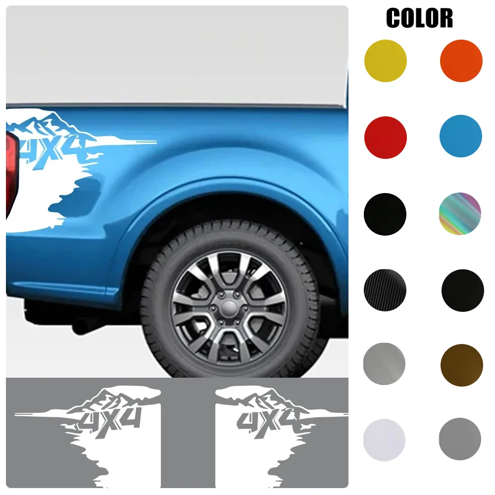 

Pickup Side Bed 4X4 Decal Decoration For Ford F150 Toyota Hilux Dodge Ram Isuzu Dmax GWM Cannon Mitsubishi Universal Sticker
