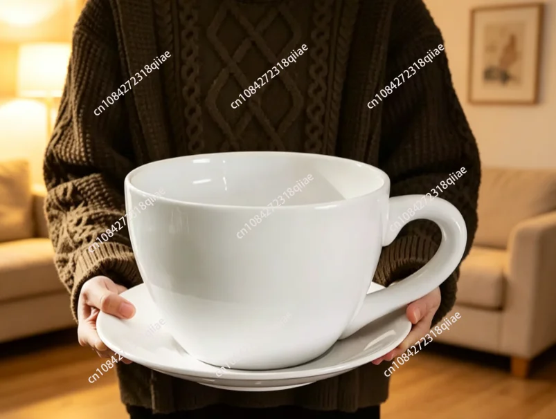 Tantaoxi Riesige Keramiktasse mit Großer Kapazität Kreative Persönliche Übergroße Kaffeetasse für Heimdekoration Geschenk