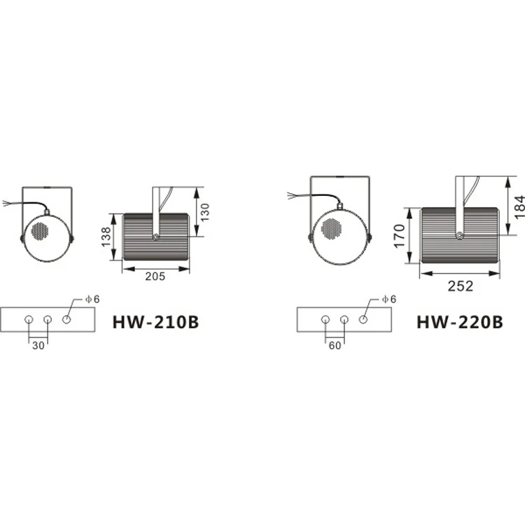 Thinuna HW-210B IEC529 IP55 Waterproof Bi-directional Metallic Projection Speaker PA System Horn Speaker For Outdoor Station