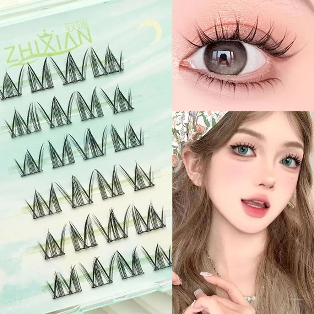 With Jelly Glue Strips Manga Lashes Glue Free Multiple Styles 3D False Eyelashes Nude Makeup Anime Cosplay Cat Elf Eyelashes