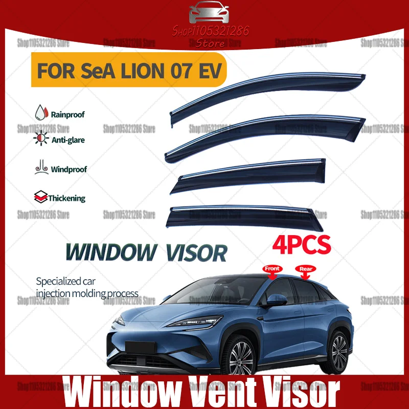 For BYD Sea Lion 07 2024+ car window weather shield Window Deflector Visor Shade Ventvisor Strip