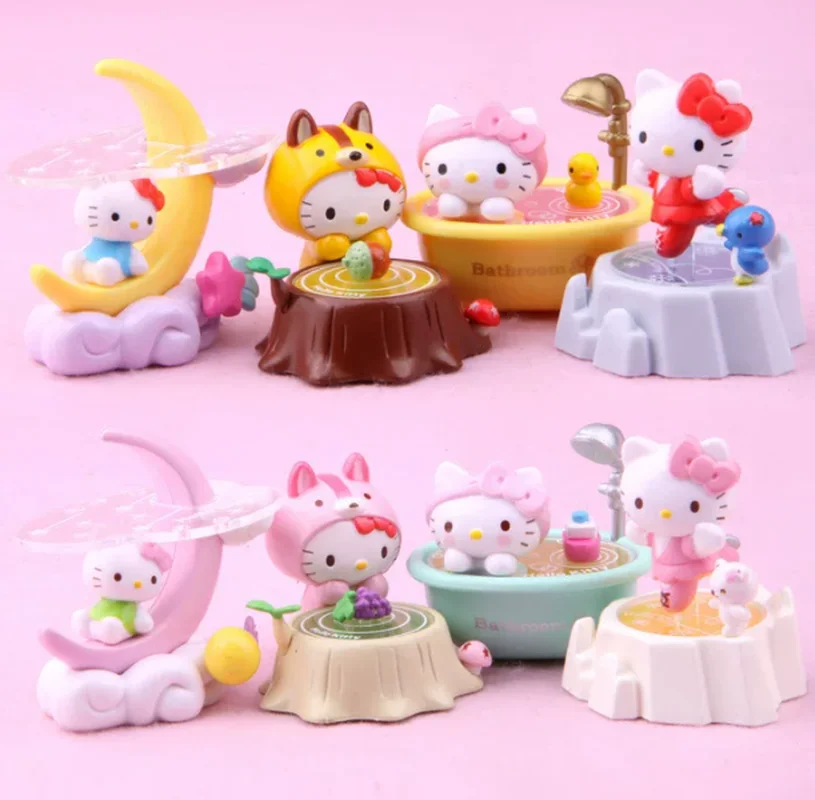 

New Blind Box 8 Assembled Dolls Moon Forest Cat Skating Cute Duck Bathtub Scene Holiday Surprise Holiday Gifts For Girls