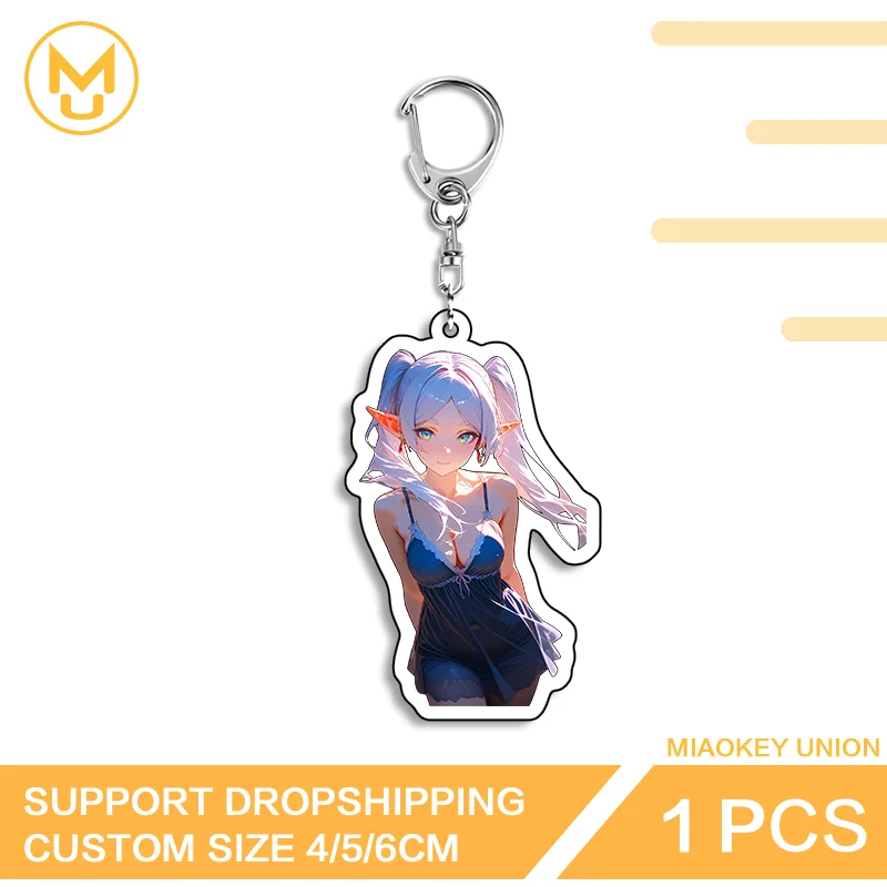 Exquisite Frieren Publicized Personality Charming Double Sided Acrylic Keyring Waterproof Customizable Practical Daily Item